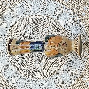 Handpainted Mexican Pottery Vase. Neutral colors.